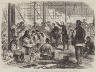 Dineren en Prediken, een Schets genomen bij het Gebouw voor de Internationale Tentoonstelling van 1862